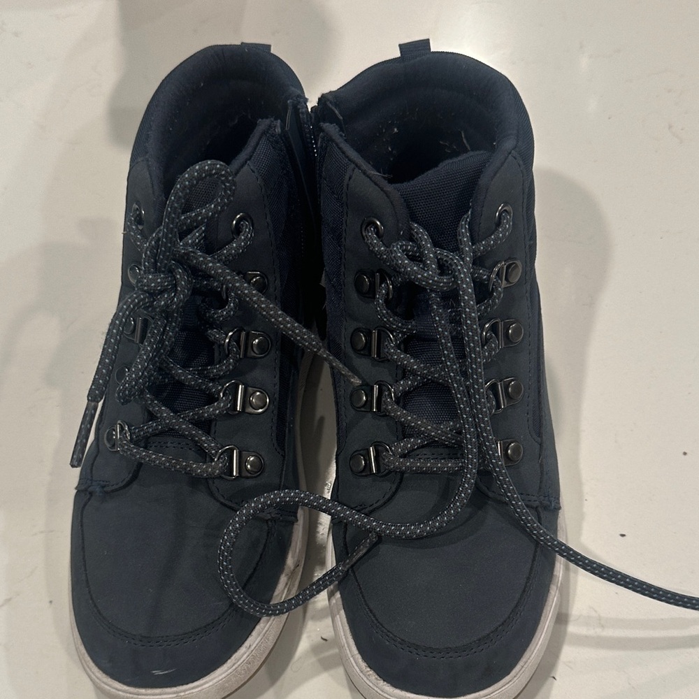 Boys Navy High-Top Boots